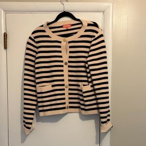 THML Navy and Cream Striped Cardigan